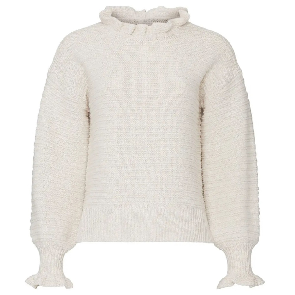 Madewell comfy sweater. Cute ruffle detail.